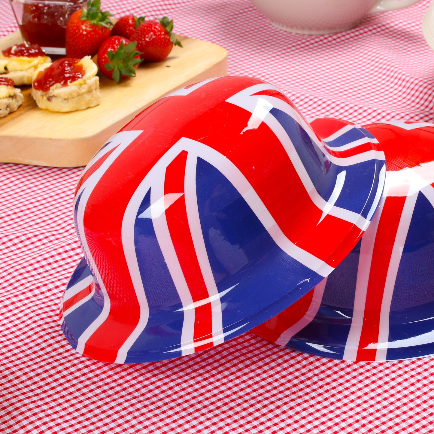 Union Jack Flag Bowler Hat Plastic