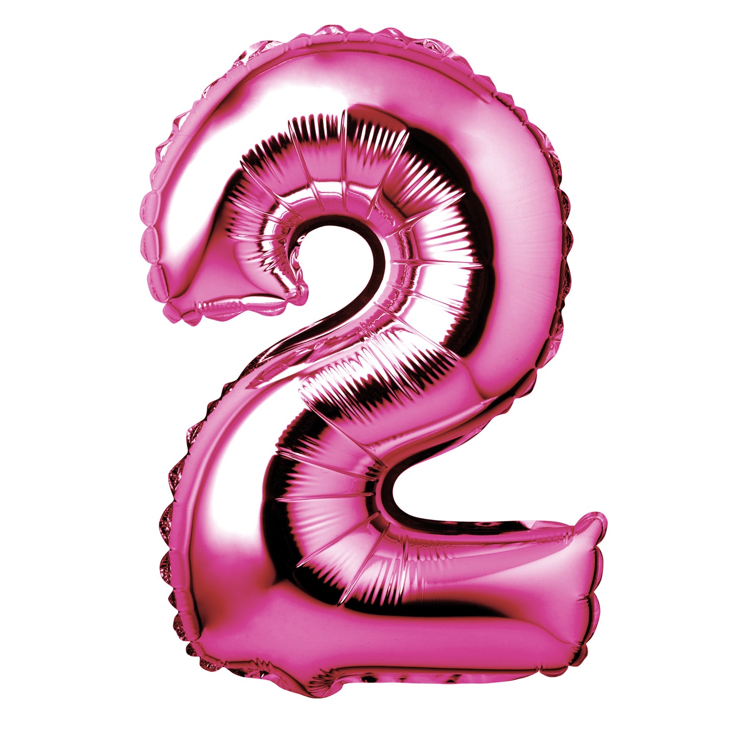 34" Giant Foil Hot Pink Number 2 Balloon