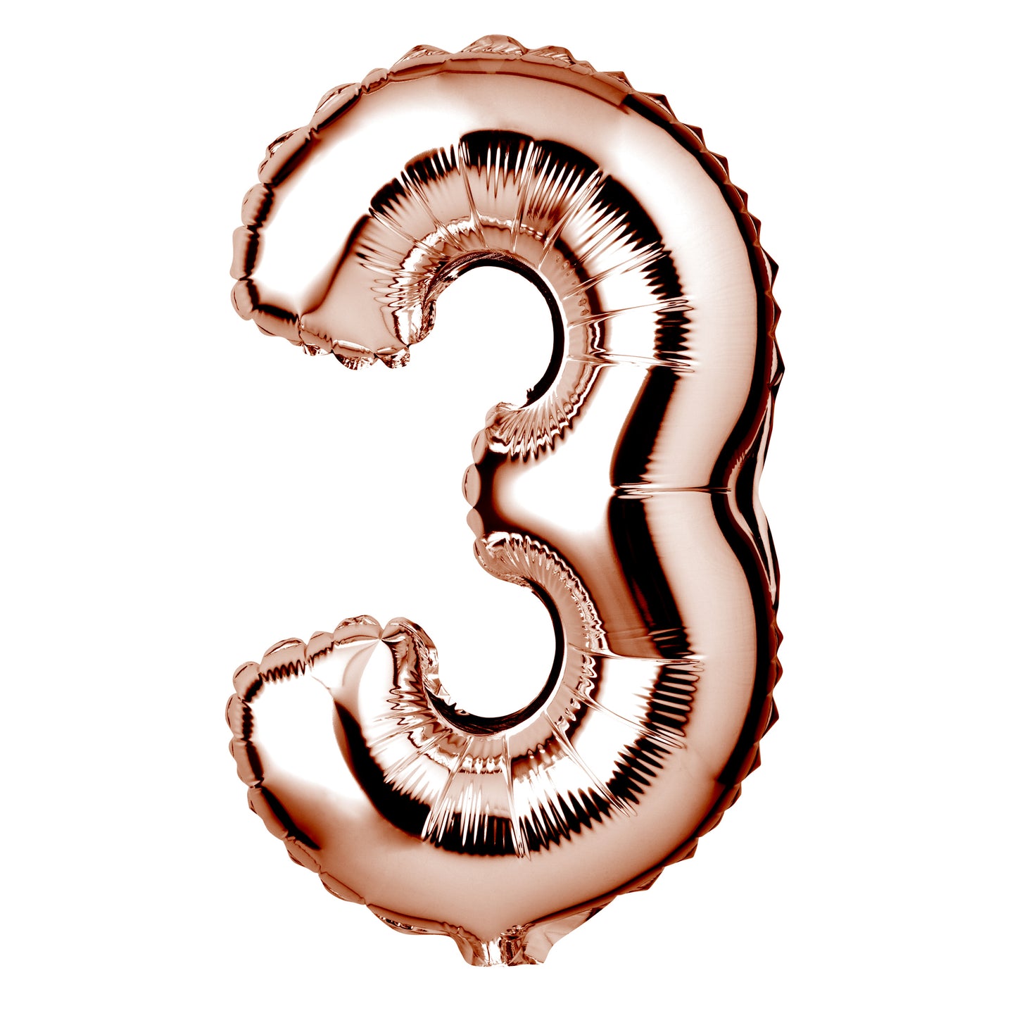 34" Giant Foil Rose Gold Number 3 Balloon