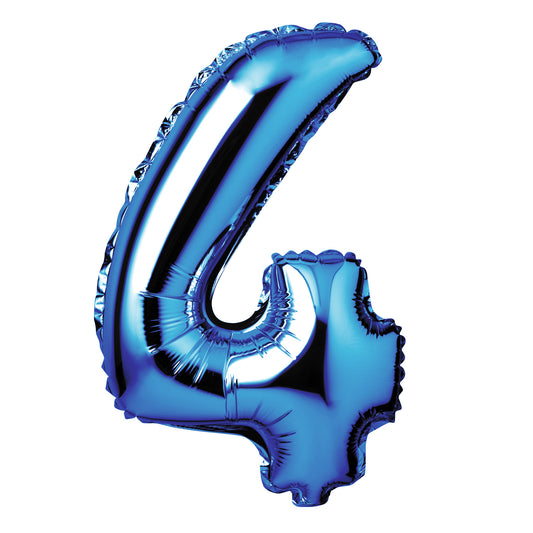 34" Giant Foil Blue Number 4 Balloon