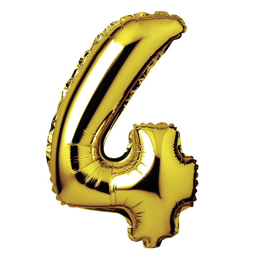 34" Giant Foil Gold Number 4 Balloon