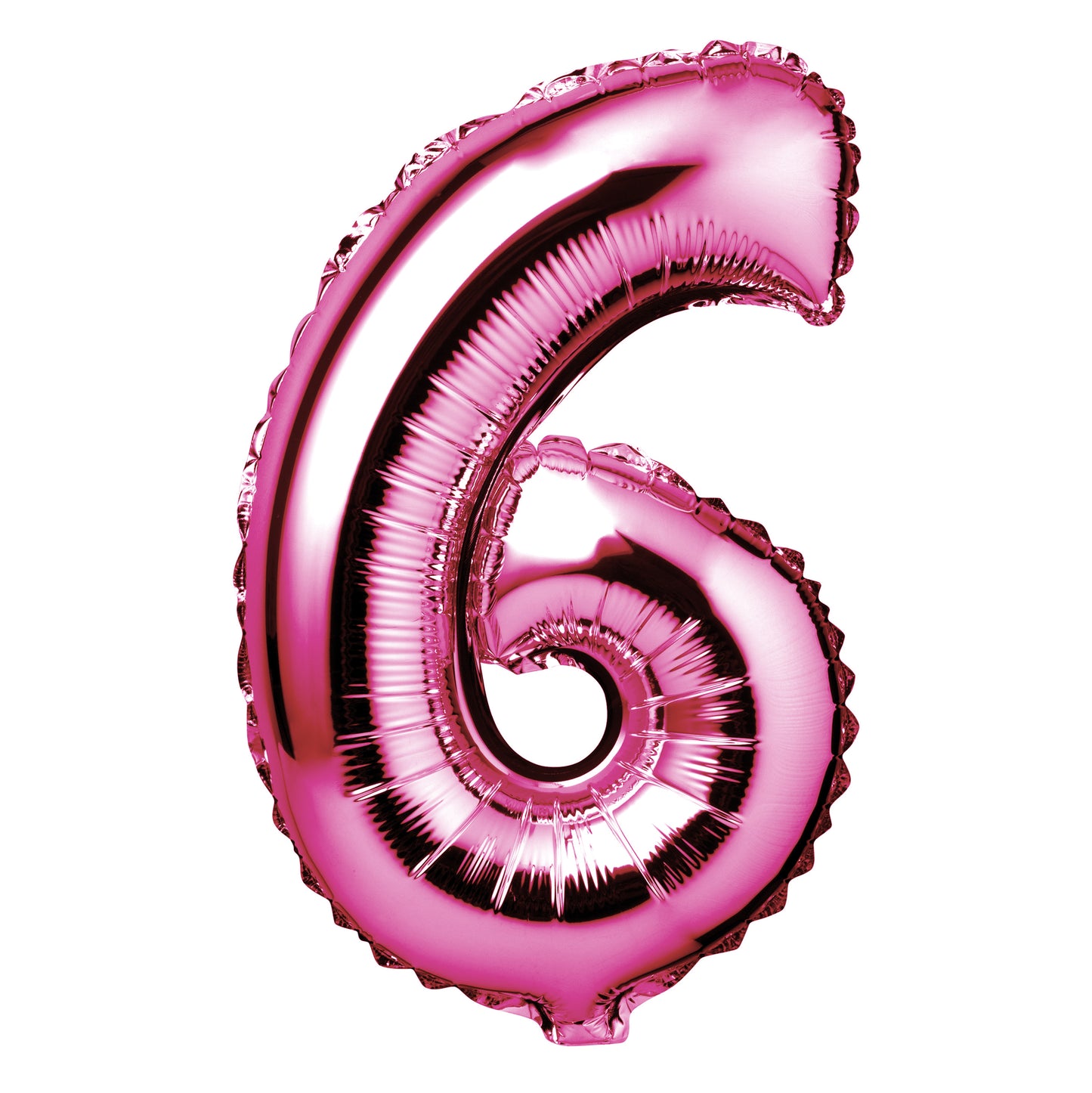 34" Giant Foil Hot Pink Number 6 Balloon