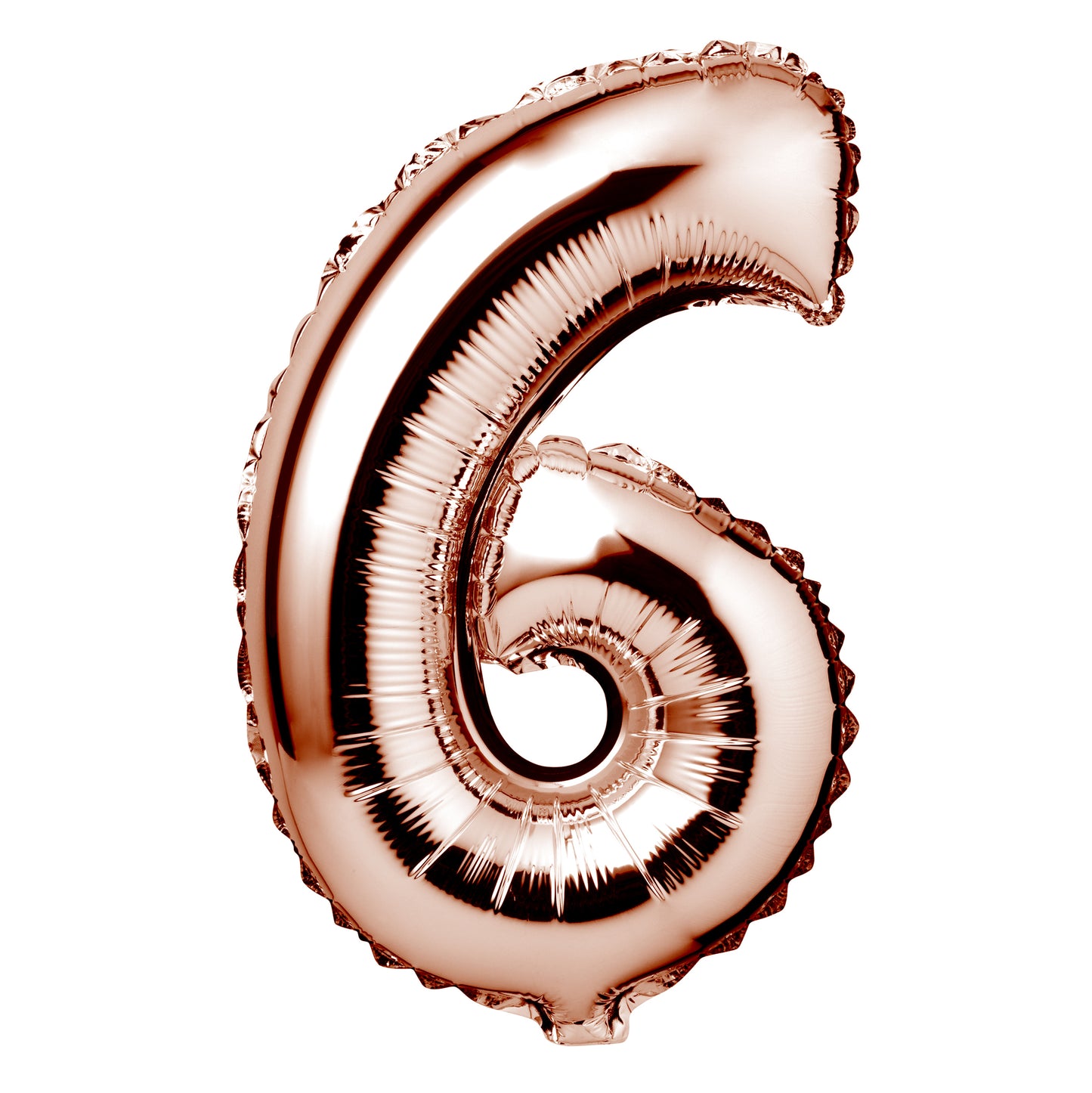 34" Giant Foil Rose Gold Number 6 Balloon