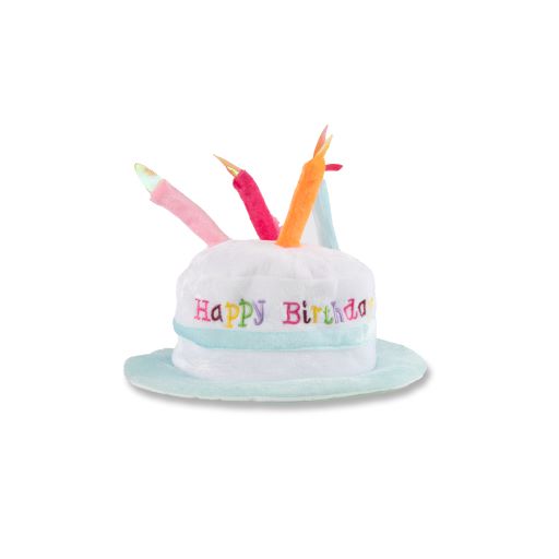 Light Up Happy Birthday Cake Hat Blue with Candles