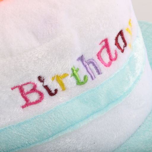 Light Up Happy Birthday Cake Hat Blue with Candles