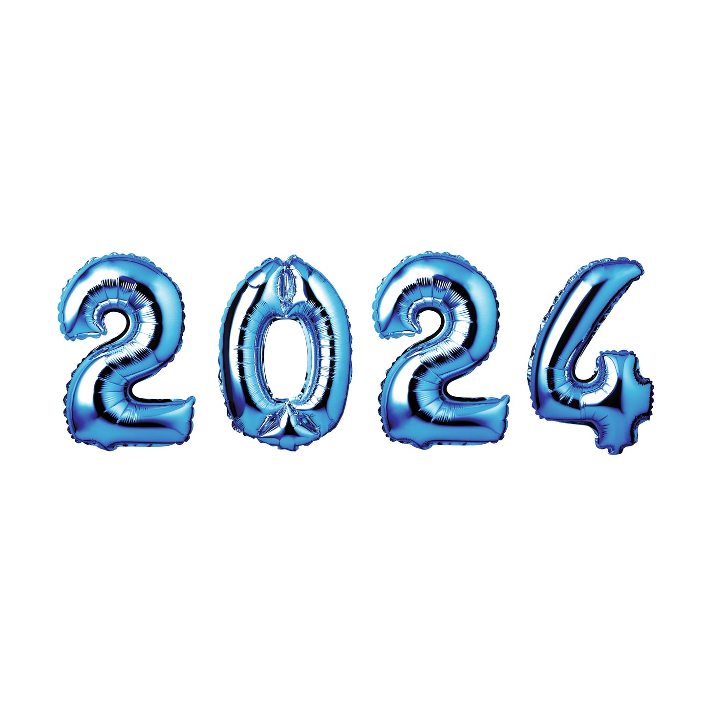 34" GIANT FOIL NUMBER BALLOONS SET 2024 BLUE