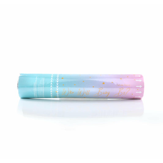 Gender Reveal 20cm Confetti Cannon Pink & White