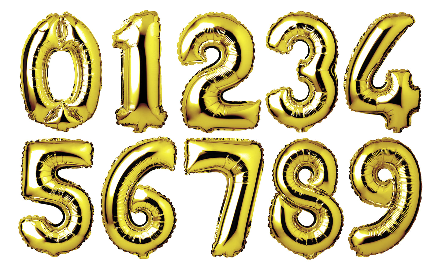 34" Giant Foil Gold Number 0 Balloon