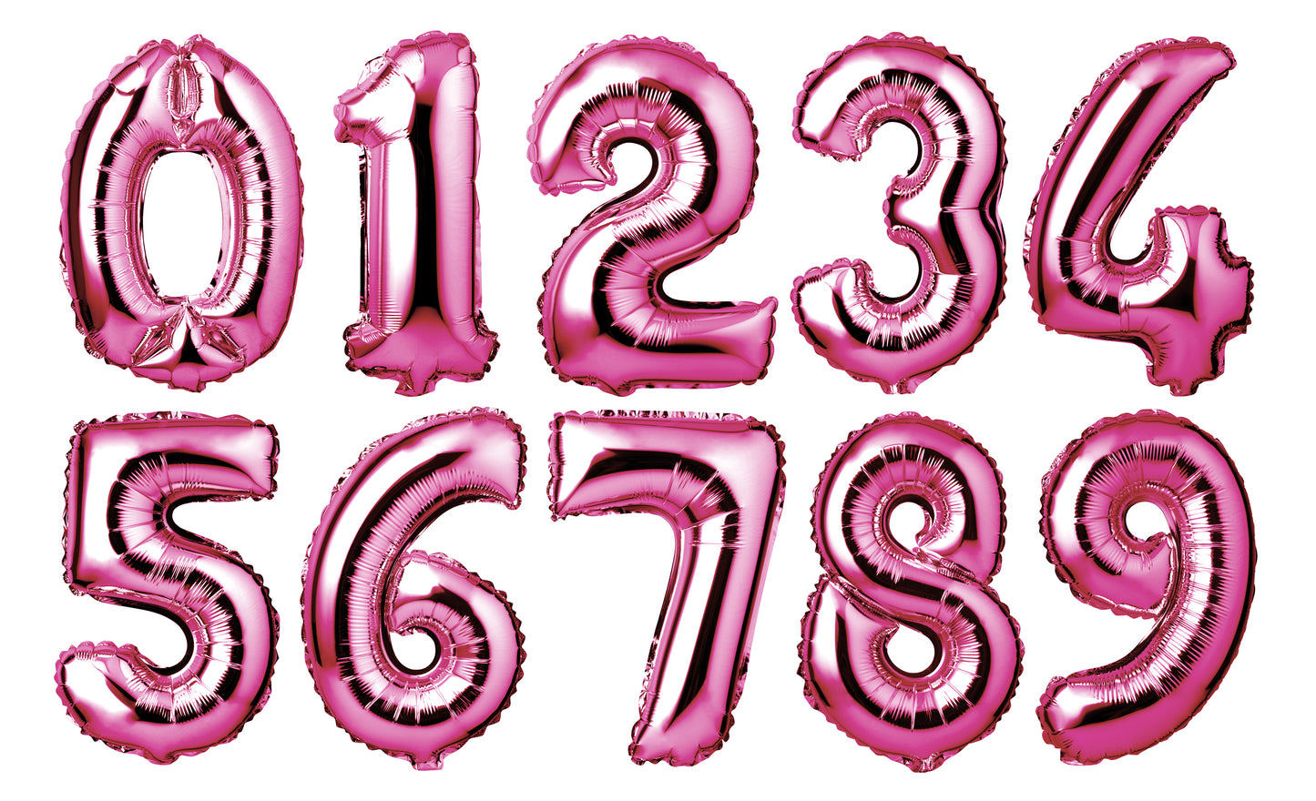 34" Giant Foil Hot Pink Number 0 Balloon
