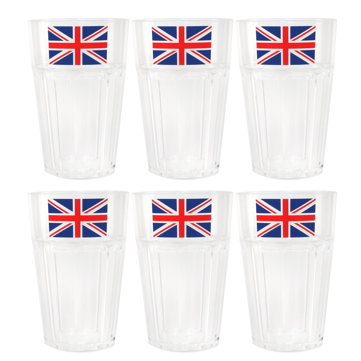 325ml HEAVY DUTY PLASTIC DISPOSABLE UNION JACK TUMBLER CUP IN PACKS 6
