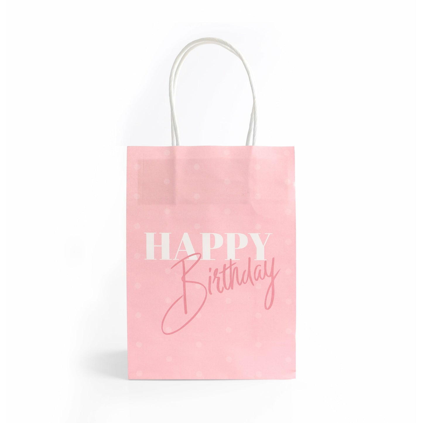 Baby Pink Happy Birthday Paper Bag with Handles