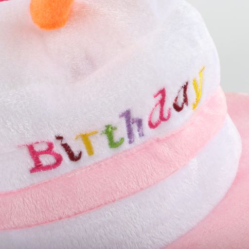 Light Up Happy Birthday Cake Hat Pink with Candles