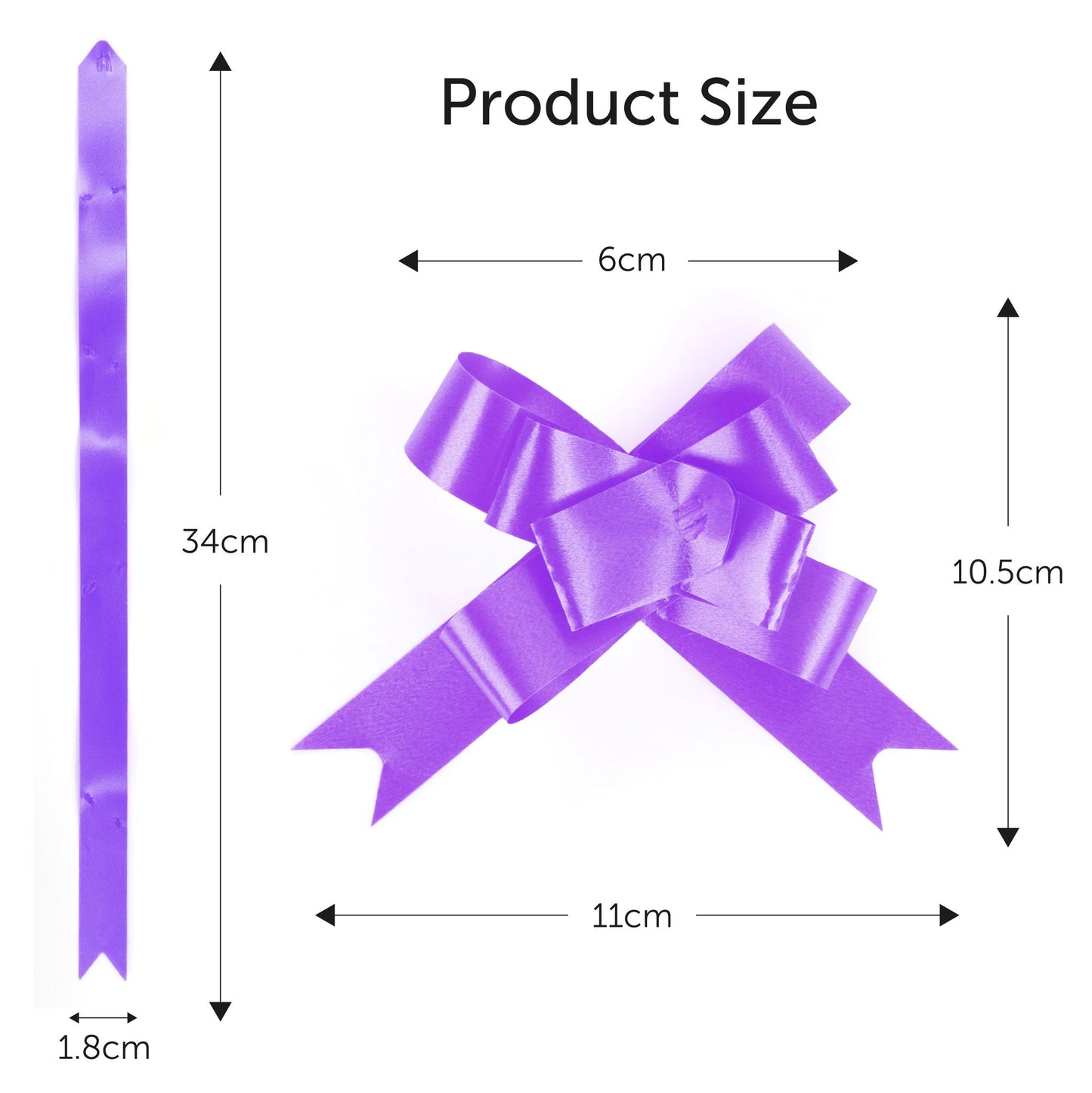 Purple 6cm Pull Bows in 20's