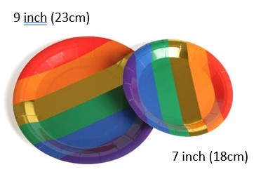 Rainbow Pride 6 Colour 9 Inch Paper Plates Pack of 10