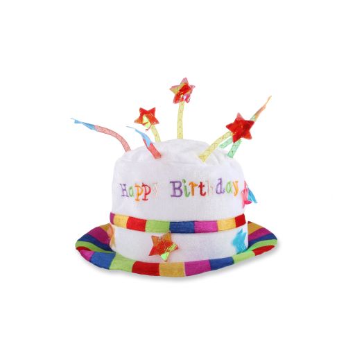 Light Up Happy Birthday Cake Hat Rainbow with Candles
