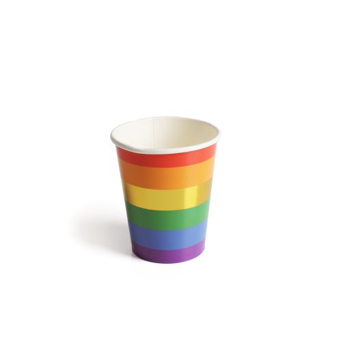 Rainbow Pride 6 Colour 9oz Paper Cups Pack of 10