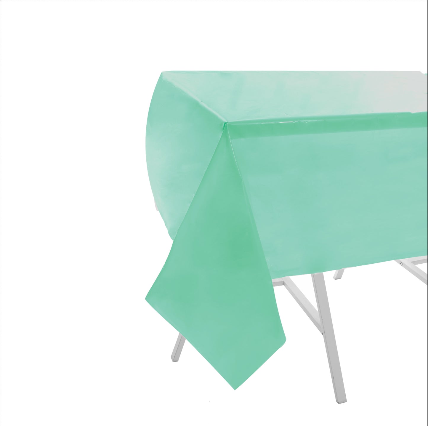 GREEN PVC DISPOSABLE TABLE COVER