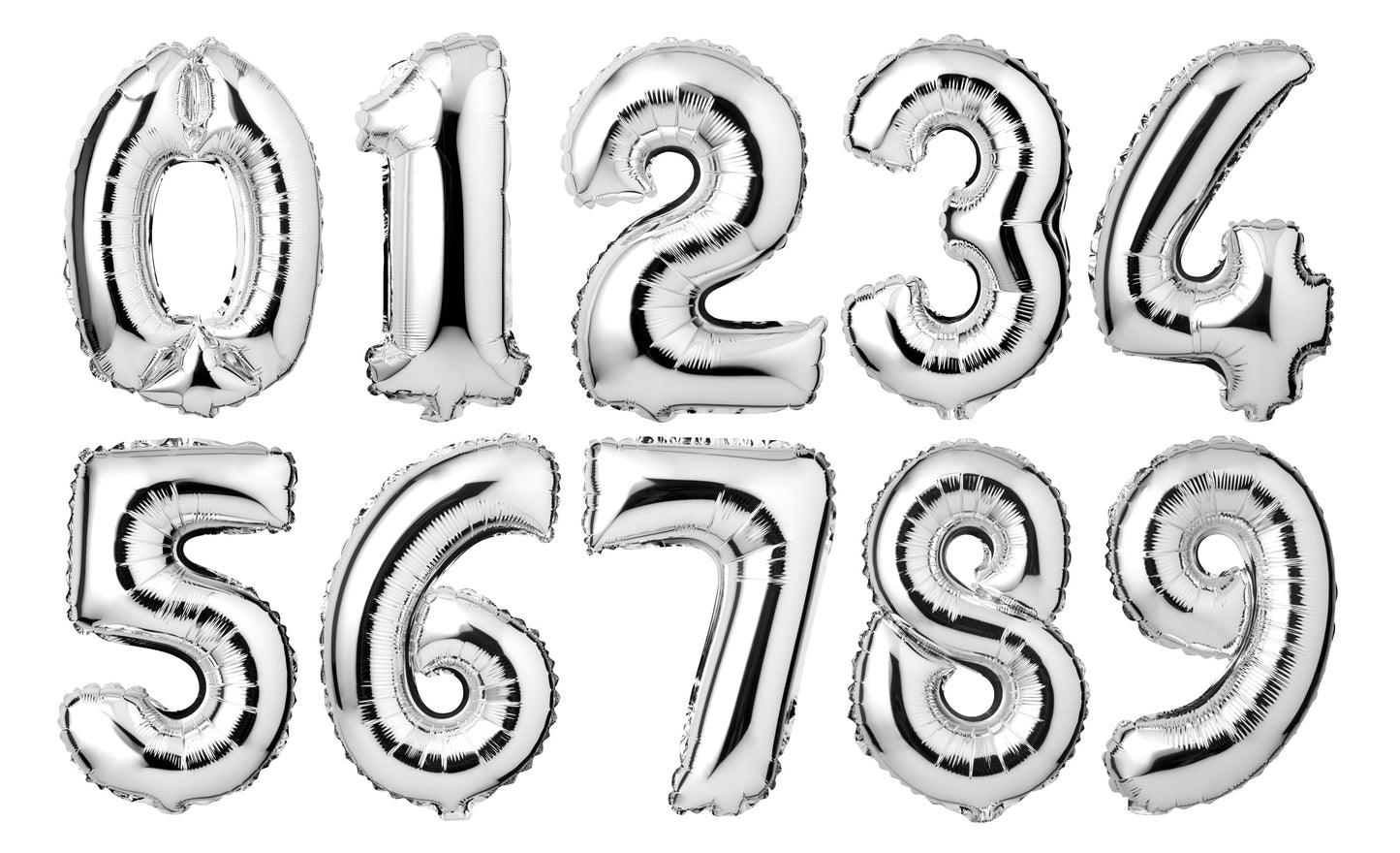 34" Giant Foil Silver Number 5 Balloon