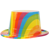 Pride Top Hat Rainbow Plastic