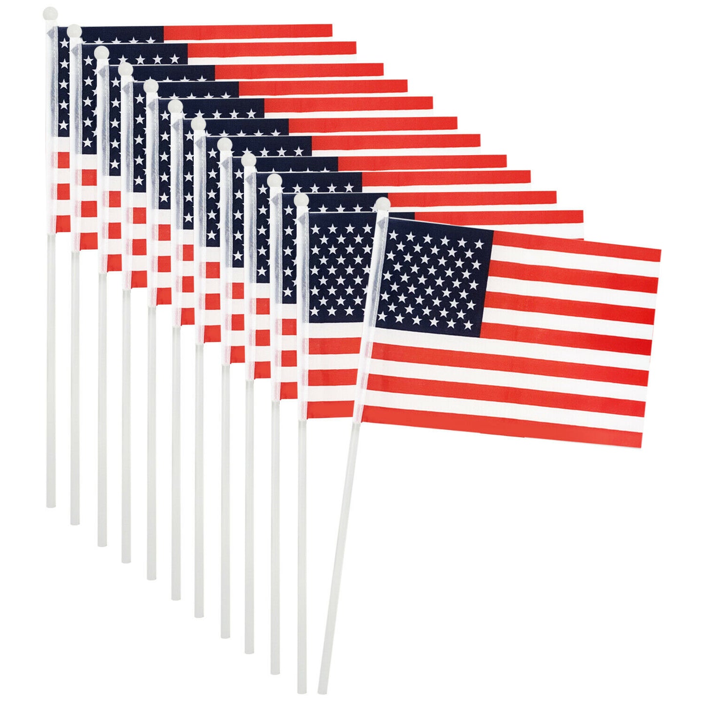 USA Polyester Hand Waving Flag Pack of 12