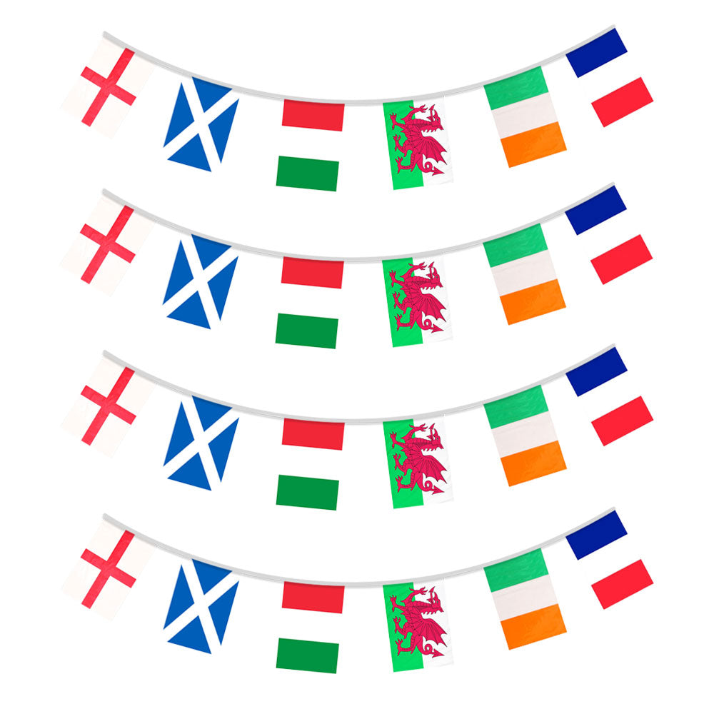 6 Nations Bunting 7 Metres Length with 24 Flags