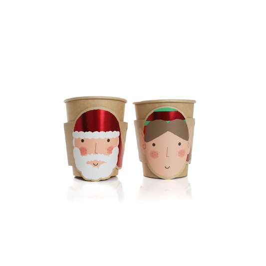 DIY Santa and Elf Face Paper Cups Pack of 10