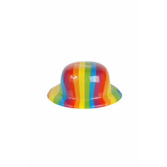 Pride Bowler Hat Rainbow Plastic