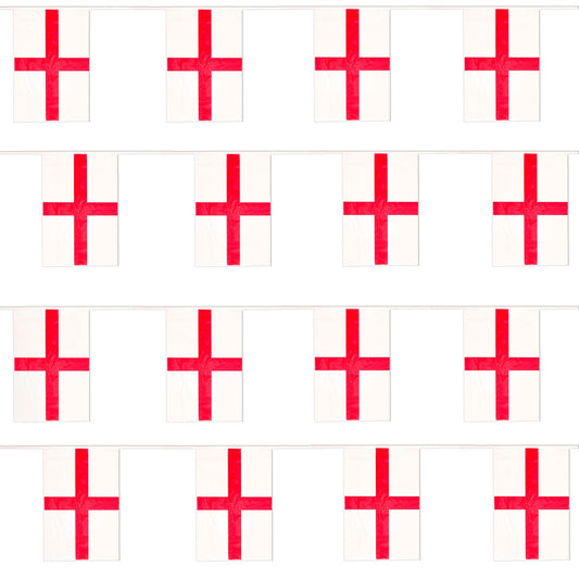 St George England 10 Metre Polyester Bunting with 24 Flags