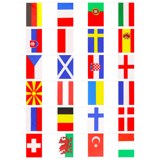 Euro Nations Bunting 10 Metre Length with 24 Flags
