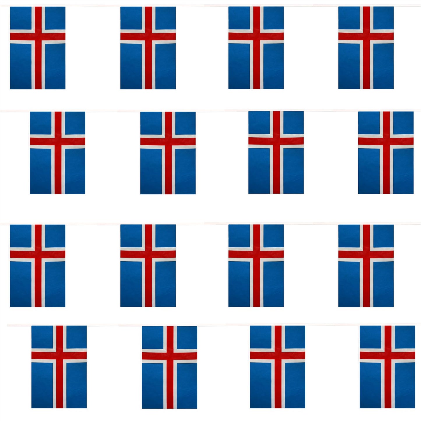 Iceland 10 Metre PVC Bunting with 20 Flags