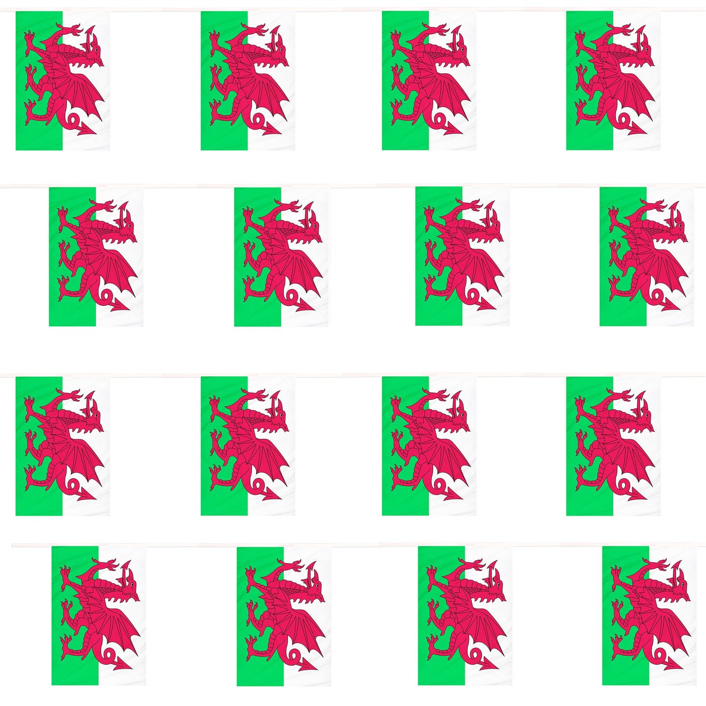Wales Welsh Cymru 10 Metre Polyester Bunting with 24 Flags