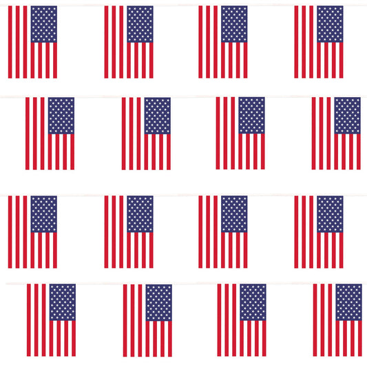 United States of America USA 10 Metre PVC Bunting with 20 Flags