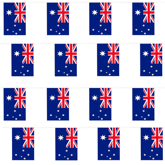 Australia Aussie 10 Metre PVC Bunting with 20 Flags