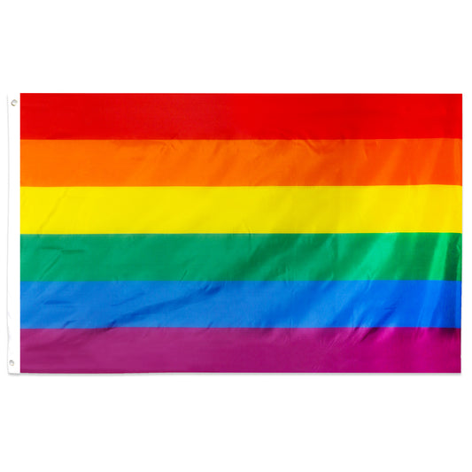 Rainbow 6 Colour Gay Pride LGBTQ+ 5ft x 3ft Flag with Eyelets