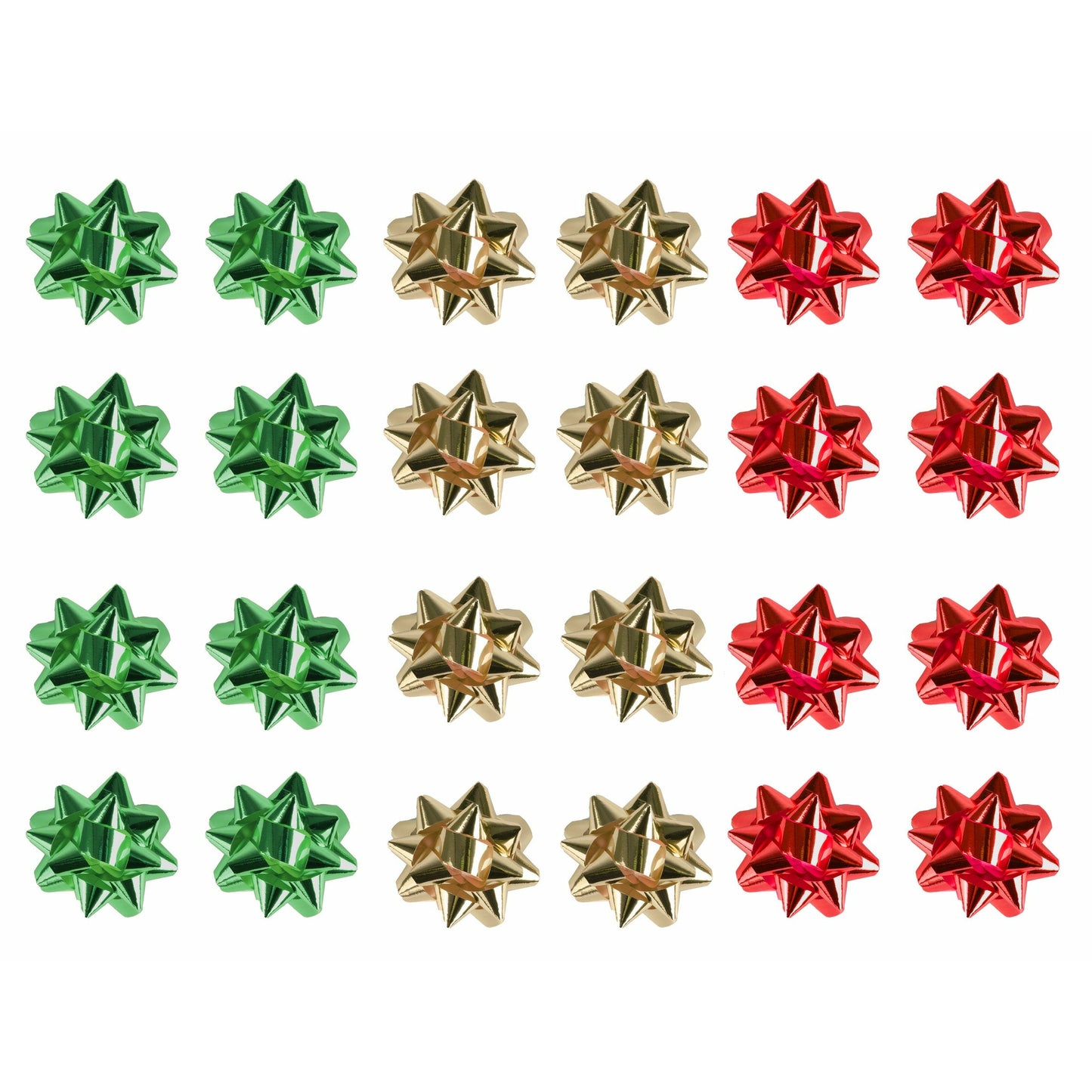 Small Foil Bows Red Gold Green Pack 25 Assortment