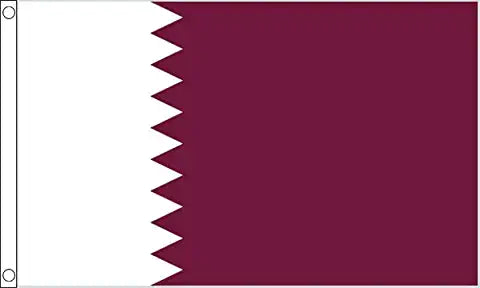 Qatar 5ft x 3ft Flag with 2 Eyelets