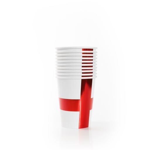 St George England Flag 9oz Paper Cups Pack of 10