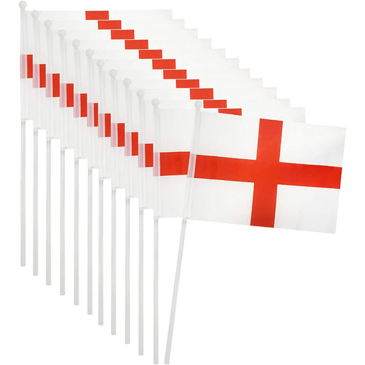 St George Polyester Hand Waving Flag Pack of 12