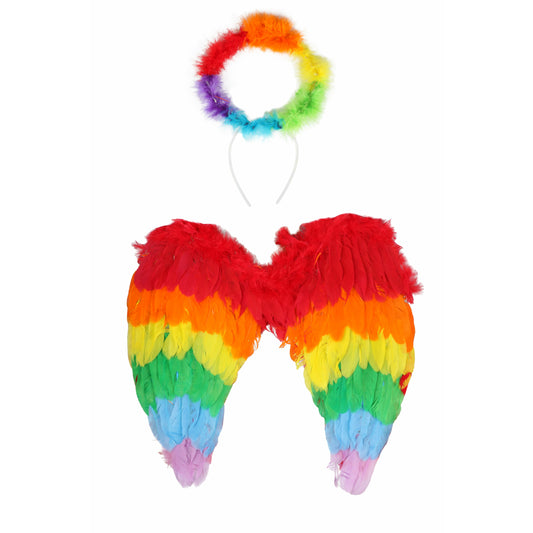 Pride Light Up Rainbow Wings and Halo Set